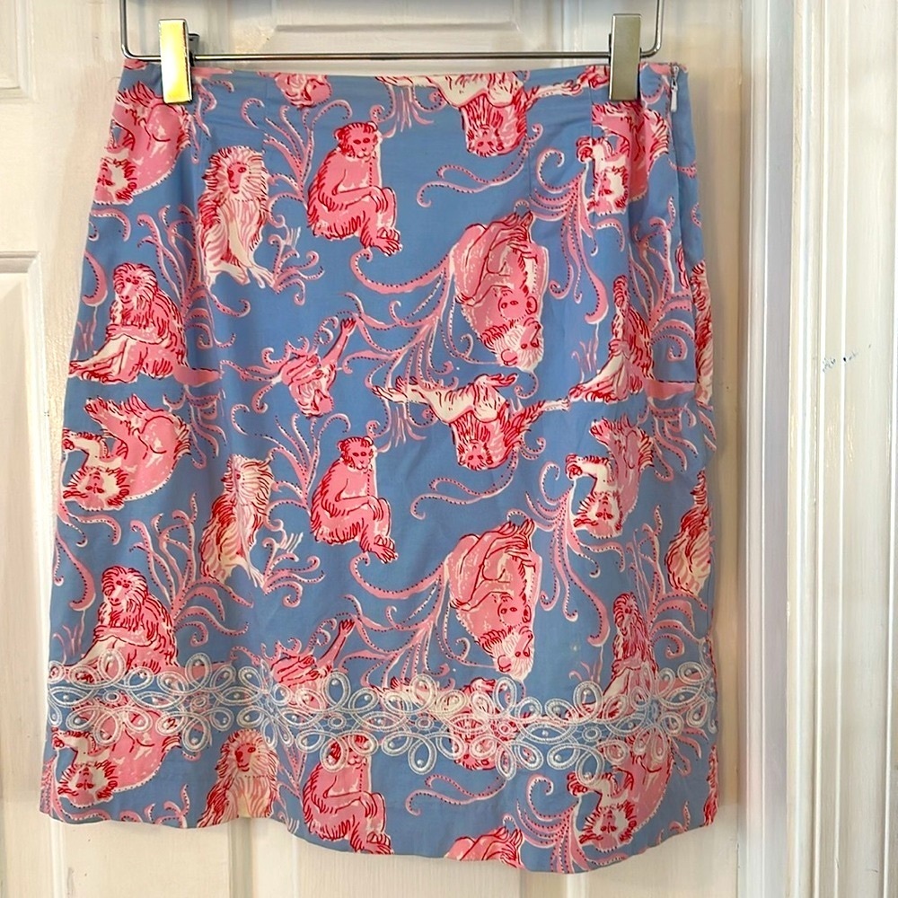 Women’s Vintage Key West Handprints Baboon Zoo Print Skirt Size 4
